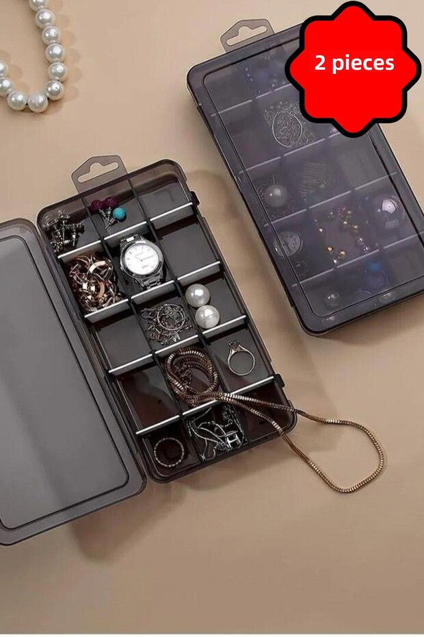 Mithra Life Smoked Jewelry Organizer Organizer Box with 2Pcs Bookmarks Hangers Mit1148