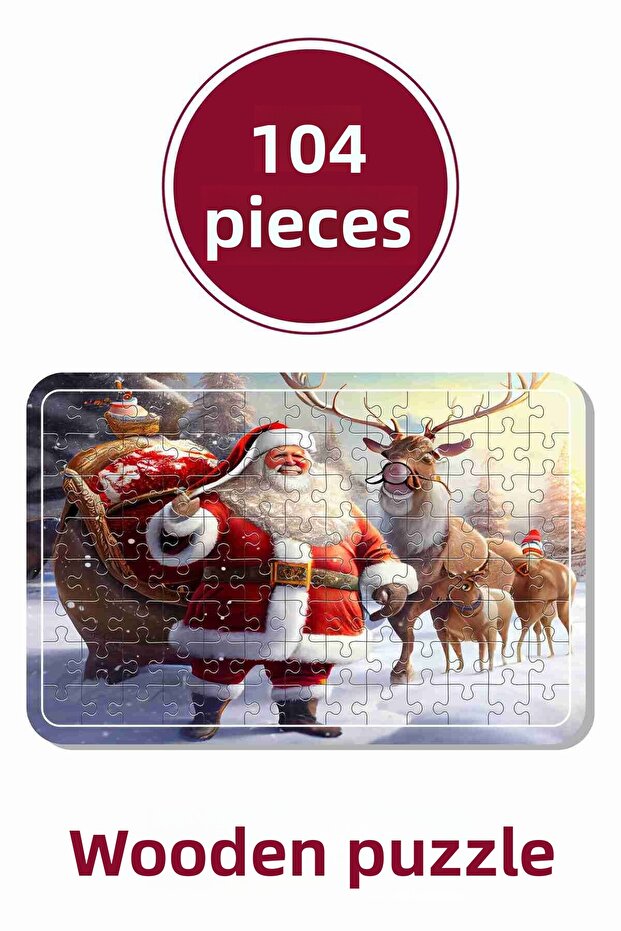 Santa Claus, Snowman, Christmas, Gift 104 Piece Puzzle