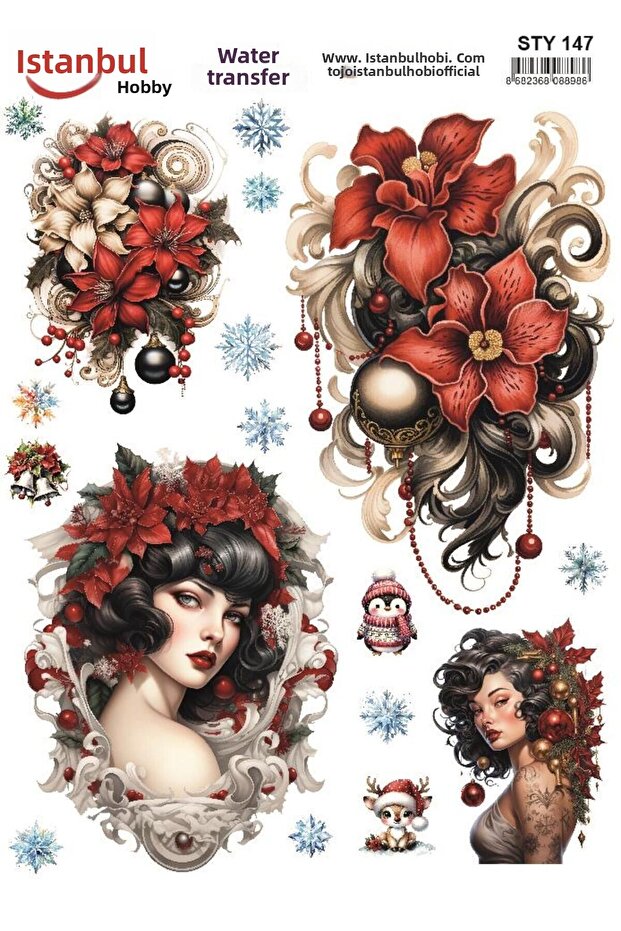 New Year's Water Transfer 25X35Cm Sty147