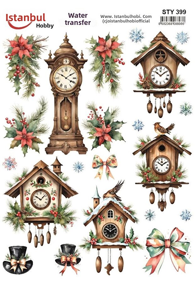New Year's Water Transfer 25X35Cm Sty399