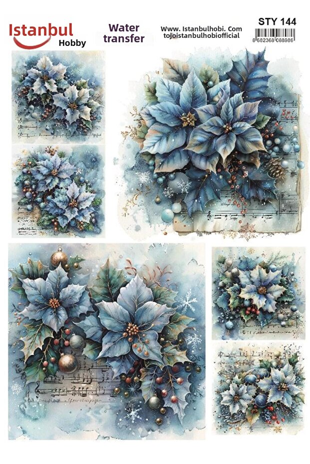 New Year's Water Transfer 25X35Cm Sty144
