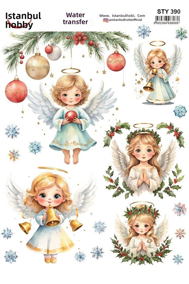 New Year's Water Transfer 25X35Cm Sty390