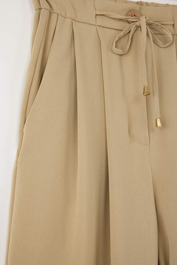 Açık Haki Şalvar/Harem Bağcıklı Pantolon TWOSS25PL00126 - 6