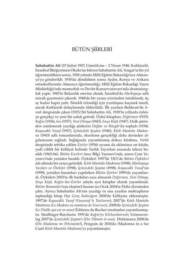 Bütün Şiirleri / Sabahattin Ali - 2