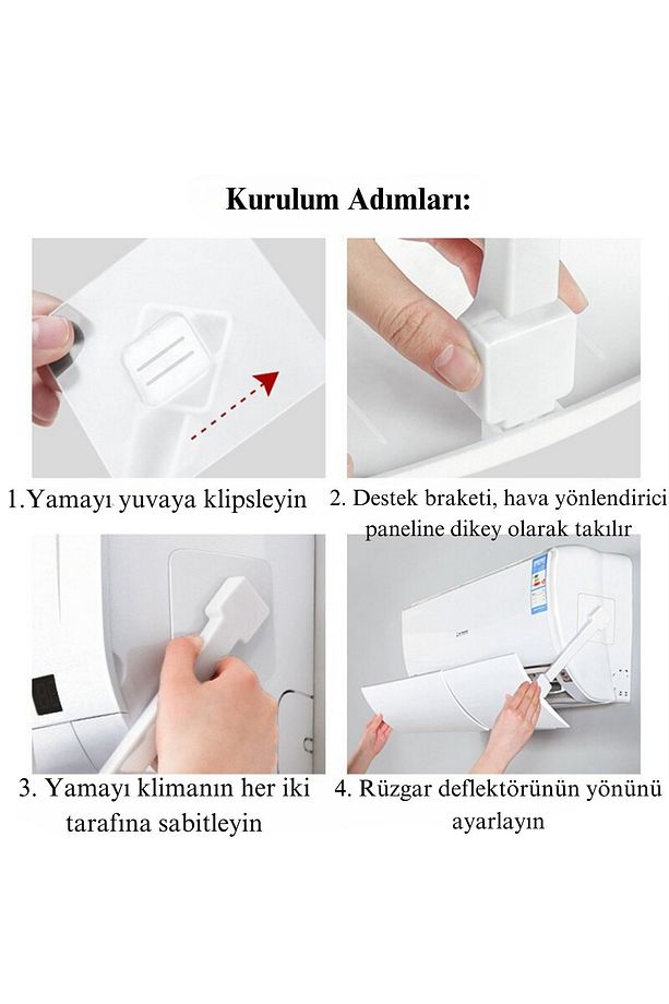 Ayarlanabilir Split Klima Hava Yönlendirici Aparat Tak Çıkar Pratik Klima Aksesuarı - 8