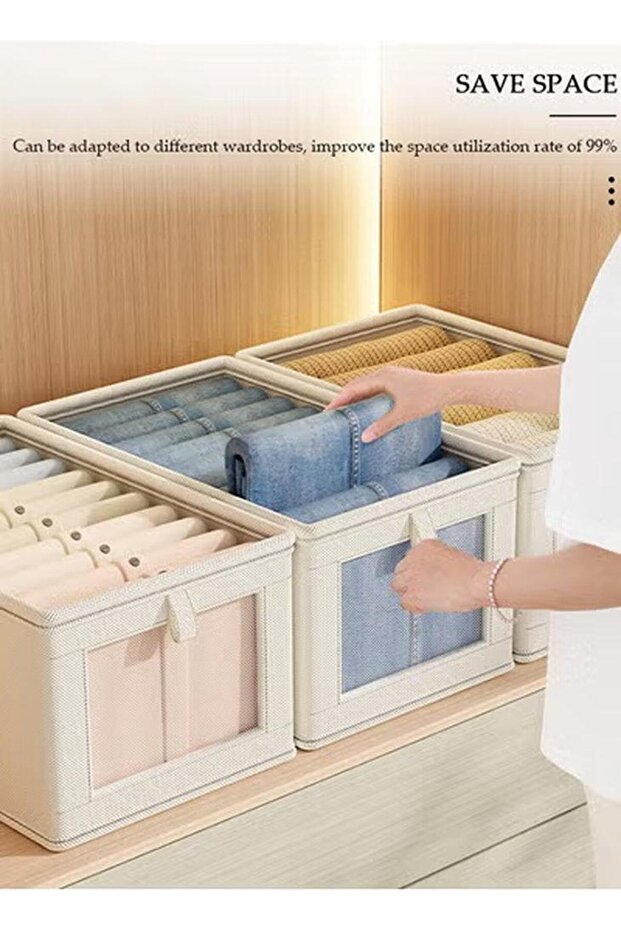 3-piece Clothing Storage Box With Transparent Lid And Window, Cube Storage Box - 6