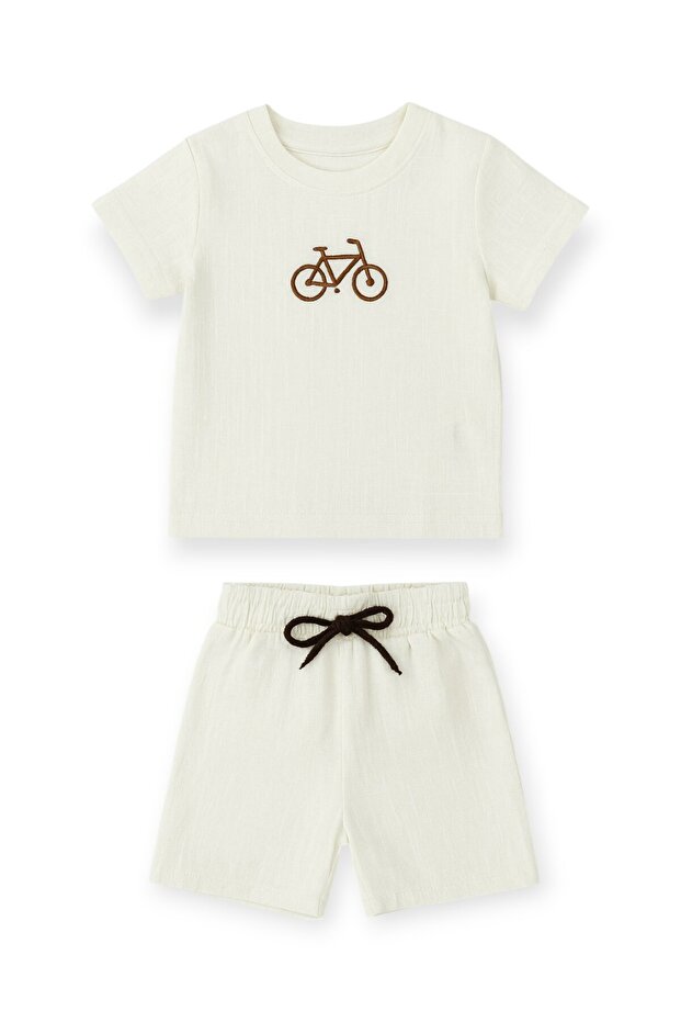 Baby Boy Suit Bicycle Embroidered 2-Piece Suit
