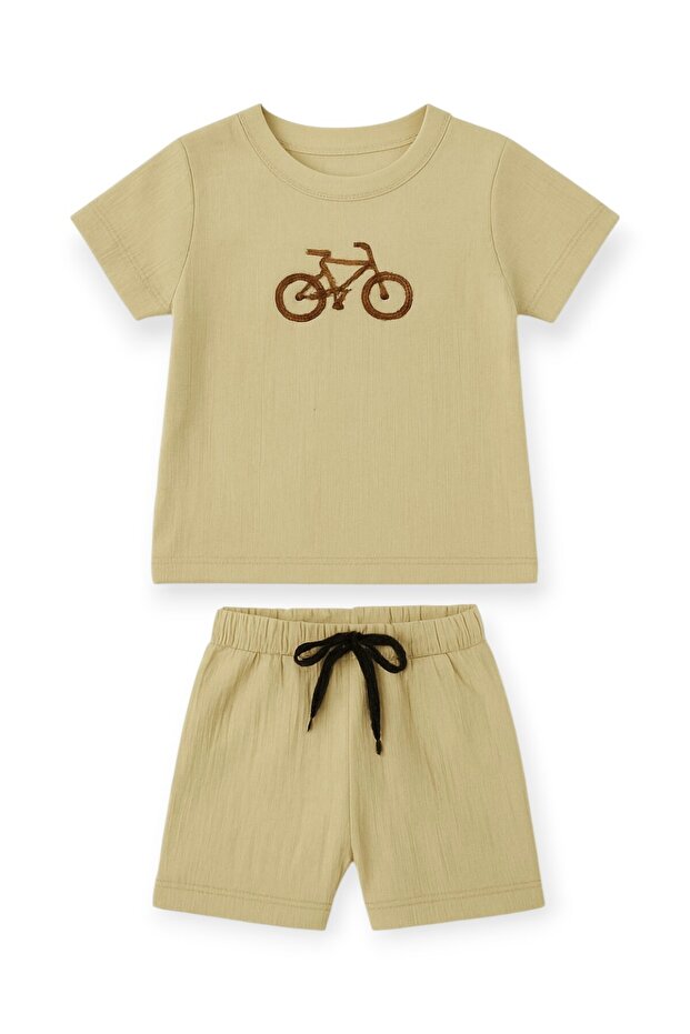 Baby Boy Suit Bicycle Embroidered 2-Piece Suit