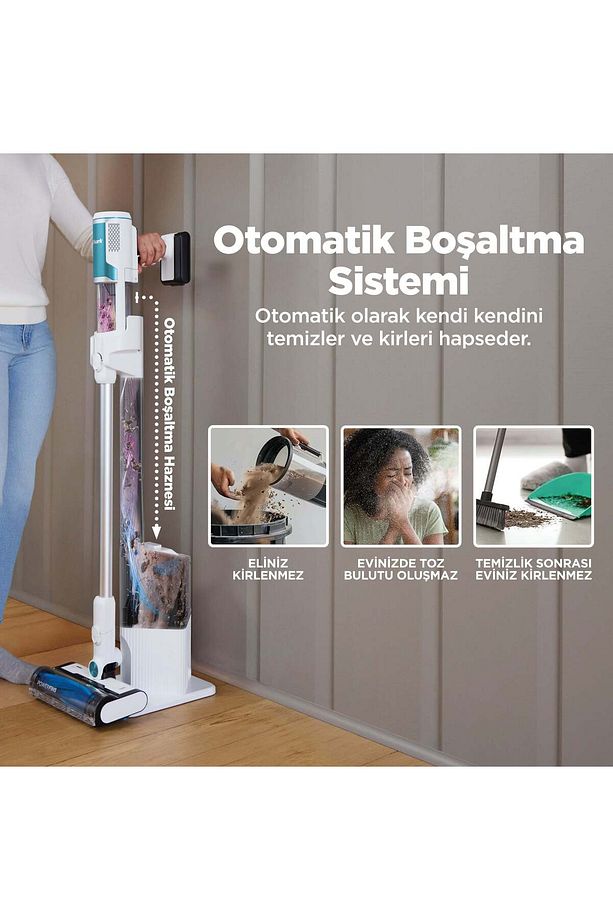 Clean & Empty Auto-empty Sistemli Şarjlı Dikey Süpürge 1,3 L - 3