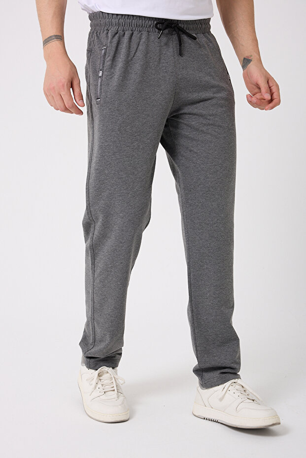 Classic Leg Sweatpants with Pocket Embroidery Detail