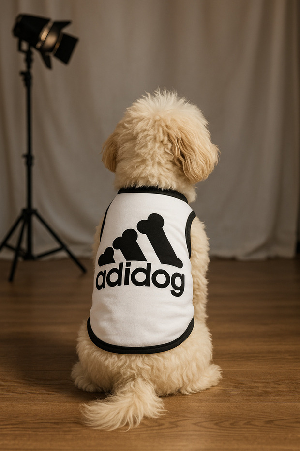New Season Dog and Cat Outfit - White Adidog