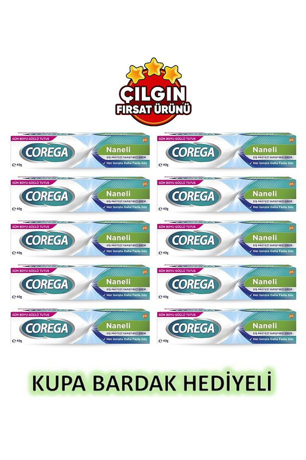Süper Diş Protezi Yapıştırıcı Naneli Krem 40 gr 10 Adet - Kupa Bardak Hediyeli - 1