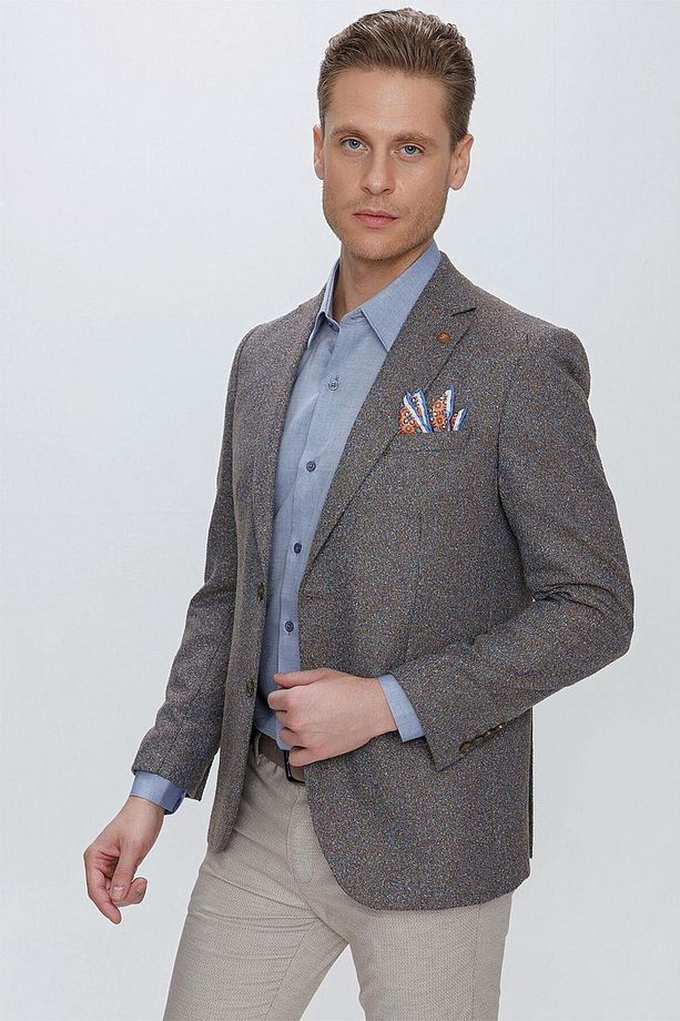 C 633 Slim Fit Tütün Spor Ceket - 3