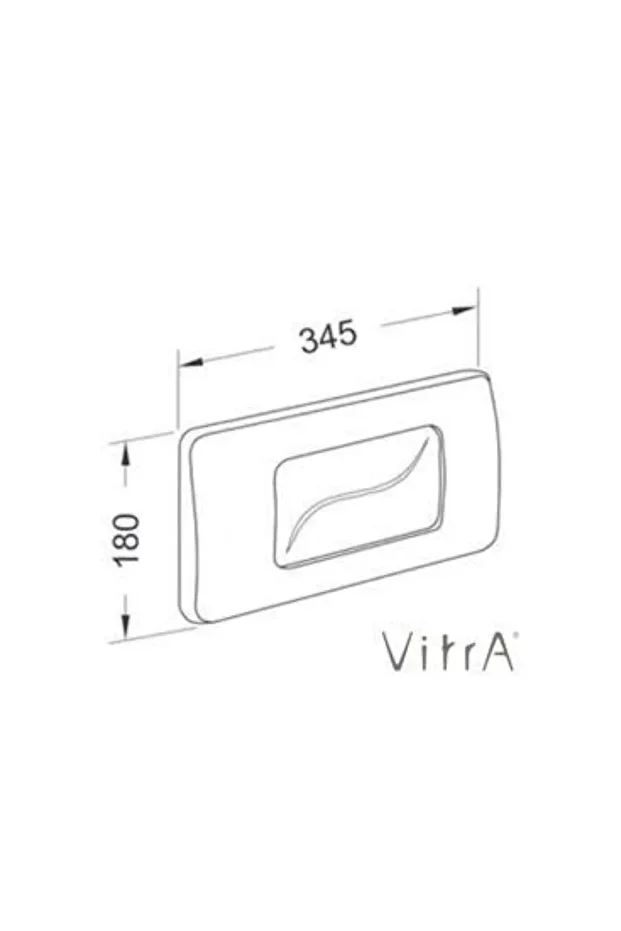 Vitra Uyumlu Gömme Rezervuar Kumanda Panel Kapağı (TEK KADEMELİ MAT KROM) - 2
