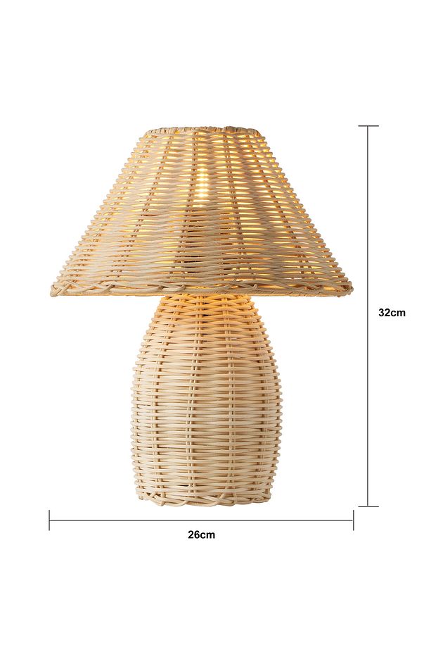 Sollın Rattan Hasır Abajur Masa Lambası - 4