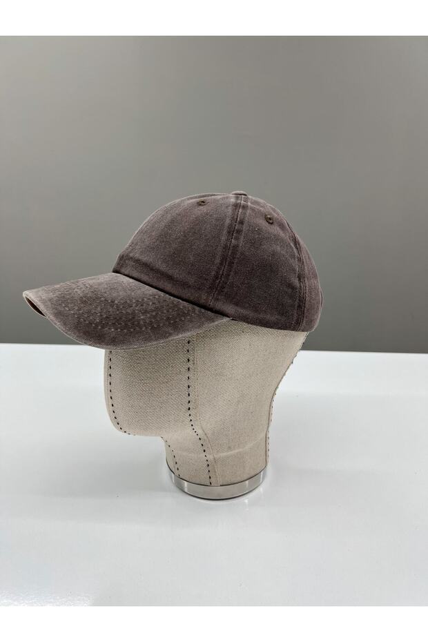 قبعة أساسية كلاسيكية مغسولة للجنسين باللون البني - 4