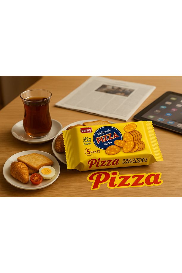 Pizza Tadında Baharatlı Kraker 350gr – 5’li Paket | Pratik Ve Lezzetli - 3