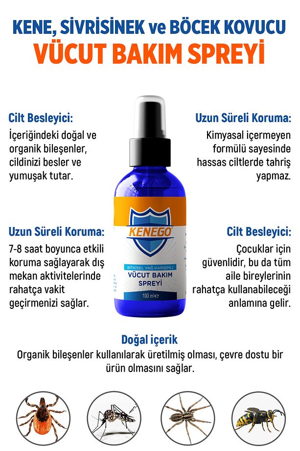 Doğal Kene, Sivrisinek ve Böcek Kovucu Bitkisel Karışımlı Sprey Losyon 100 ml - 7
