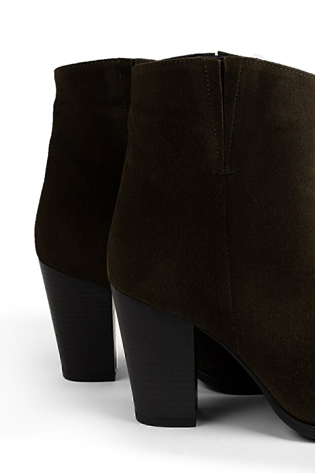 Hakiki Süet Haki Kadın Bot - 3