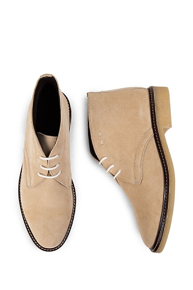 Hakiki Süet Bej Kadın Bot - 4