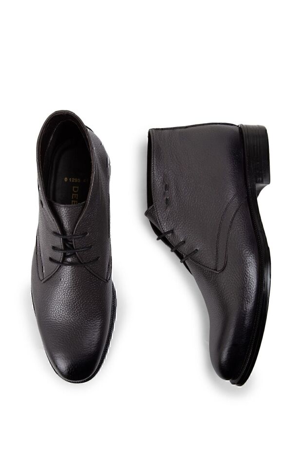 Hakiki Deri Gri Erkek Bot - 4