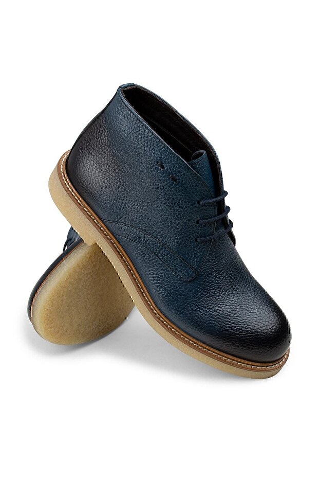 Hakiki Deri Mavi Erkek Bot - 3