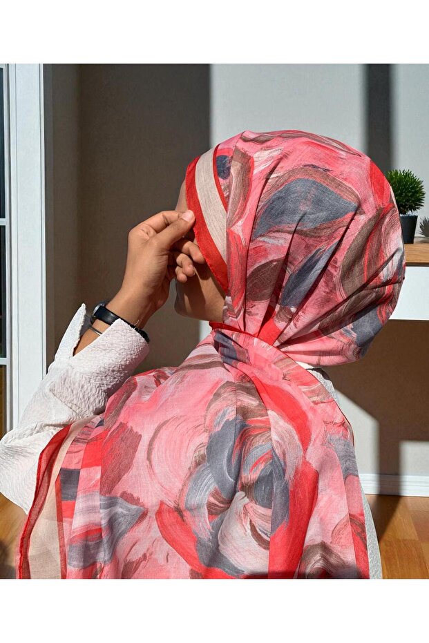 Baştaci Soft Batik 0343 Red Shal - 2