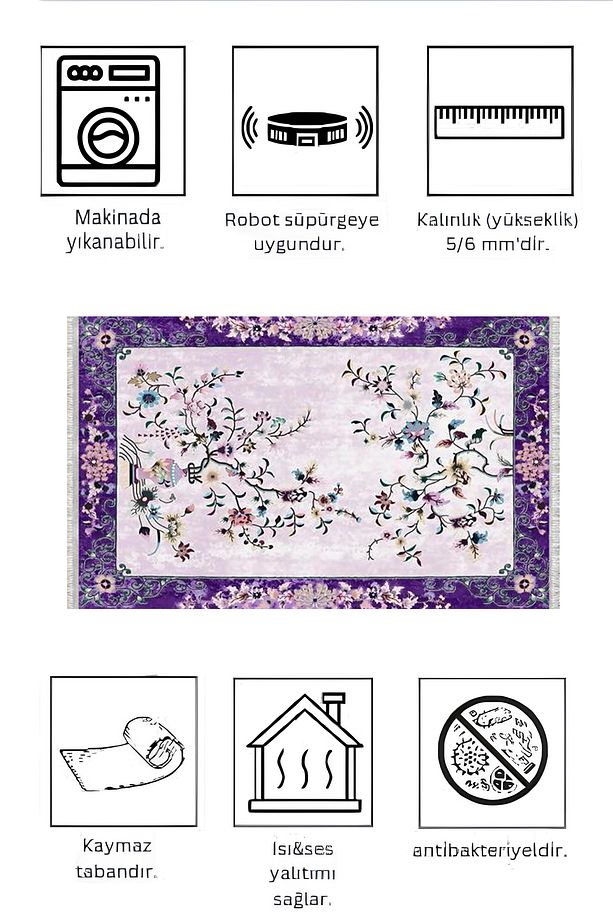 Dokuma Tabanlı Yıkanabilir, Leke Tutmayan Kilim - 3