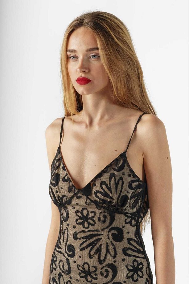 FREYA - Siyah Dantel Elbise - 4