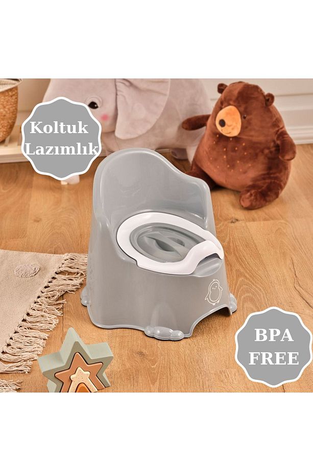 Çocuklar Için Tuvalet Alıştırma Lazımlığı Tutma Kollu Koltuk Tipi Çocuk Lazımlık Koltuk Tip - 4
