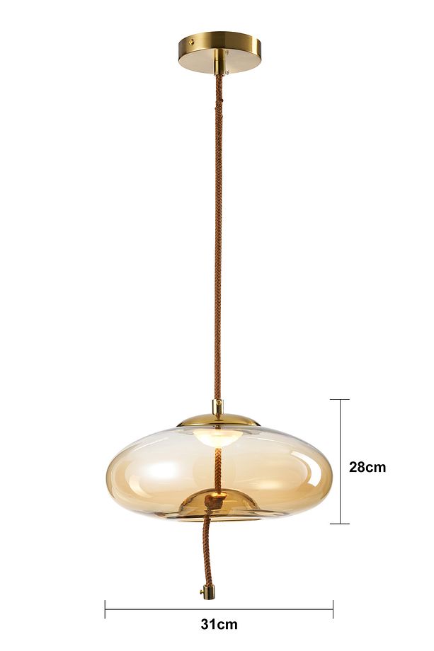 Niora Tekli 5 Watt 3000K Eskitme Bal Camlı Led Sarkıt Avize - 6