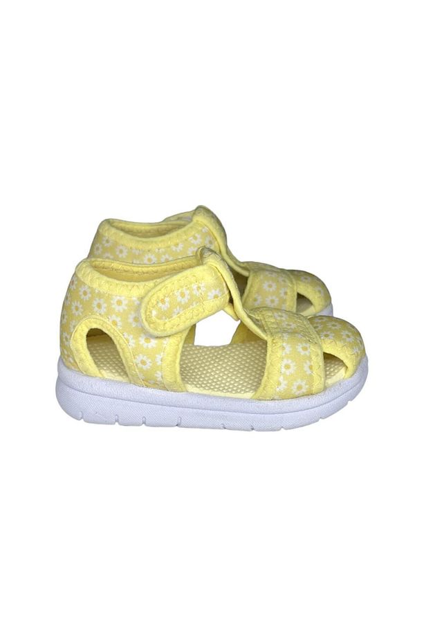 Sarı Yumuşak Baskılı Unisex Çocuk Sandalet - 5
