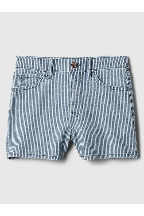 Kız Çocuk Mavi Relaxed Denim Şort - 1