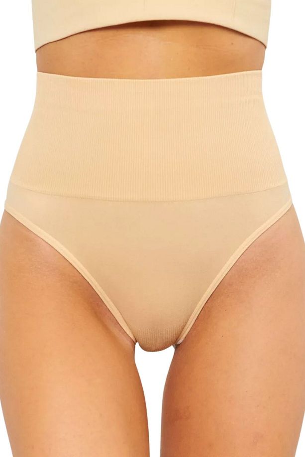 Montela Model Yüksek Bel Göbek Sıkılaştıran Korseli String Külot Ten Renk - 3
