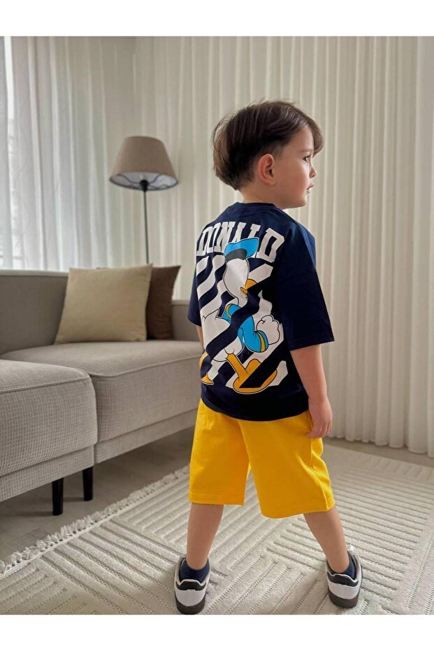Boy's Cotton T-Shirt and Shorts Set Orange