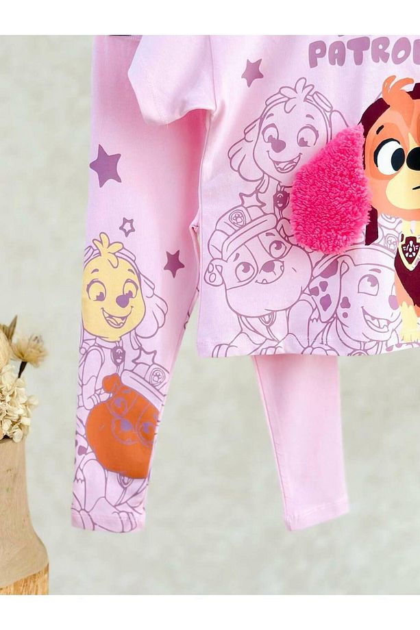 Kız Çocuk Paw Patrol Skye 3d Detaylı Tişört Ve Tayt Takımı – 2'li Set Pembe - 3