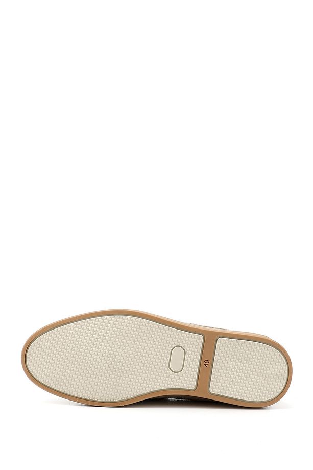 Erkek Bej Süet Hakiki Deri Loafer Ayakkabı - 5