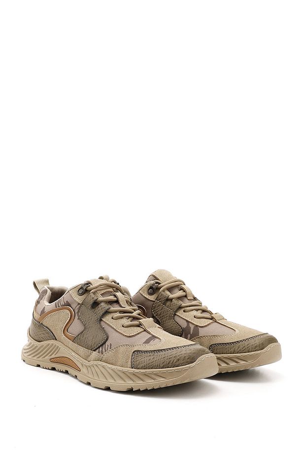 Erkek Kum Bağcıklı Kauçuk Taban Hakiki Deri Sneaker - 4