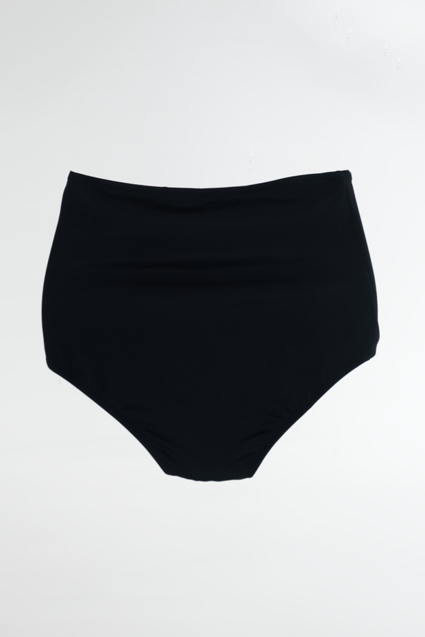 Kadın Siyah Yüksek Bel Tek Alt Bikini - 2