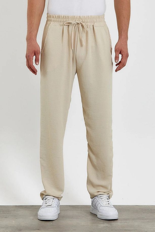 Unisex Oversize Haki Aerobin Keten Yazlık Ince Salaş Alt Jogger Pantolon - 3