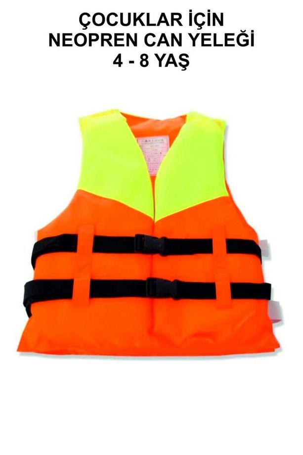 S Beden 4-8 Turuncu Yaş Çocuk Can Yeleği Neopren Sünger Yüzme Yeleği Çocuklar Için Yüzdürme Yeleği - 1