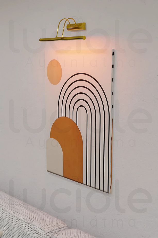 Pilli Parlak Gold Kasa Amber Led Flüt Tablo Aplik Banyo Ayna Üstü Aydınlatma - 7