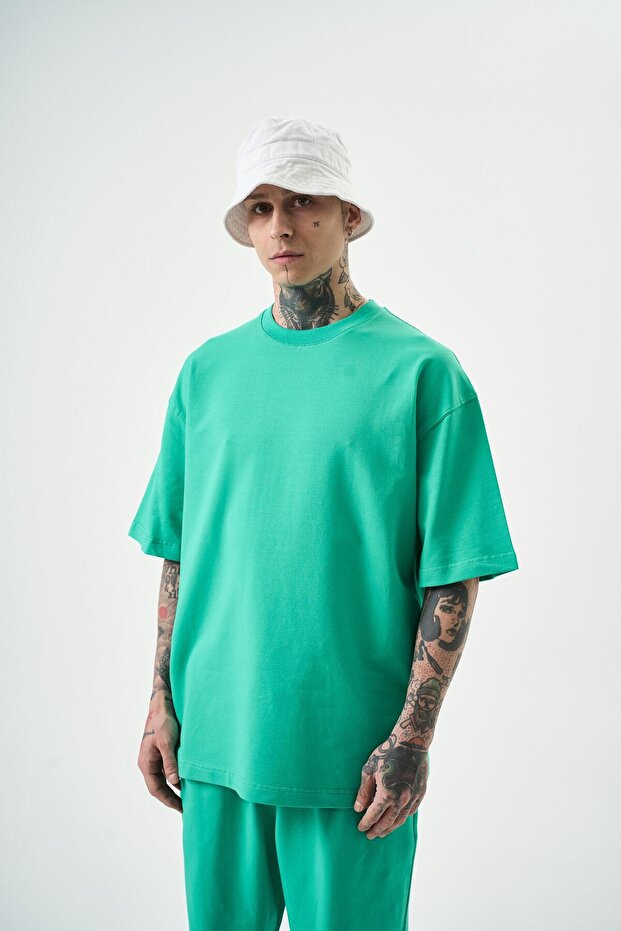 Erkek Basic T-Shirt Yeşil - 2