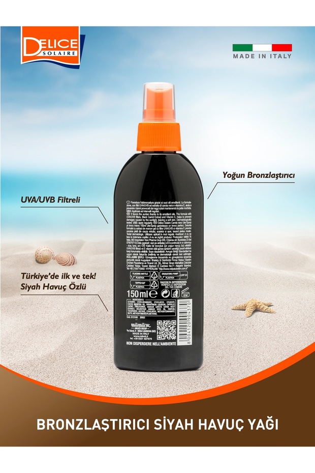 Delice Siyah Havuç Yağı 150 ml - Yoğun Bronzlaştırıcı - 2