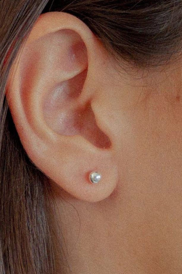 925 Ayar Gümüş Minimal Erkek Küpe 3 mm Tek Top Küpe 1 Adet - 3