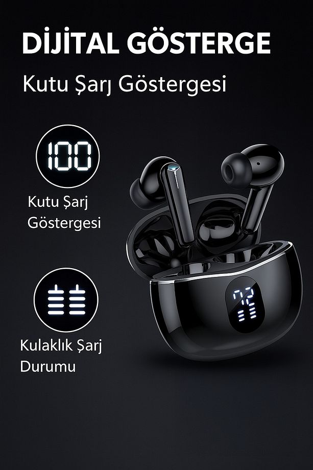 S1 Pro Bluetooth Kulaklık ios Android Uyumlu Kablosuz Kulaklık (ENC-4MİKROFON, Oyun Modu ) - 5