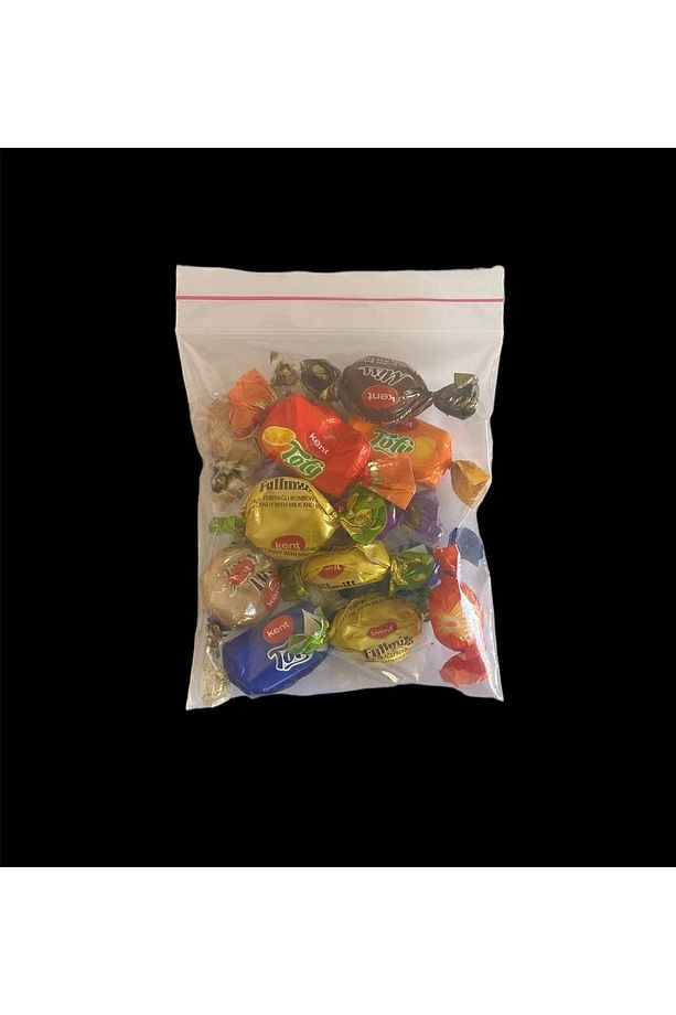 100 Adet 10x12 Cm Şeffaf Kilitli Poşet, Kına Çerez Kuruyemiş Poşeti, Kilitli Torba - 3