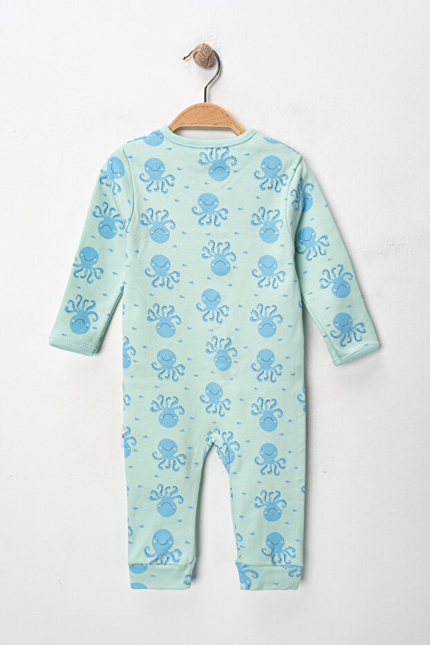 بذلة منقوشة السمك بسحاب - 5