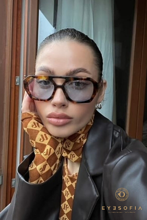 Wuhle Leopard Blue Unisex Sunglasses