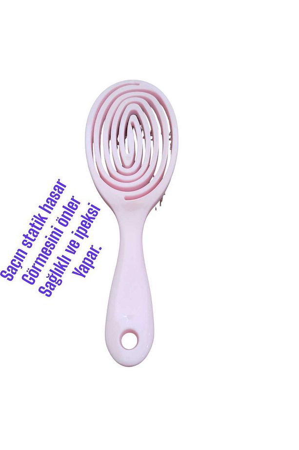 İnce,kalın,kıvırcık saçlar için kuru ıslak saç fırçası,dolaşıklığı açan saç fırçası, - Pembe - 2